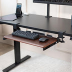 VIVO Small Keyboard Tray, Under Desk Pull Out with Extra Sturdy C Clamp Mount System, 20 (26 Including Clamps) x 11 inch Slide-Out Platform Drawer, Dark Walnut Top, Black Frame, MOUNT-KB05ES-D - color: Dark Walnut, size: 20 inch