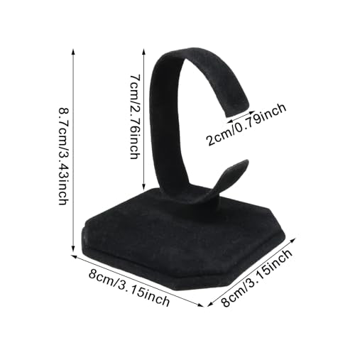 Honbay 2PCS Black Velvet Watch Display Stand C-ring Wrist Watch Display Holder Jewelry Bracelet Watch Display Rack Holder Stand for Home or Store Use
