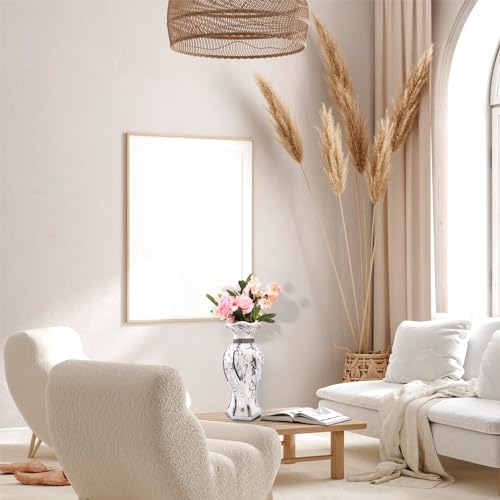 Modern Decorative Vase,Silver Flower Vase for Home Decor with Rhinestone,30 cm Luxury Ceramic Vase for Centerpiece,Living Room,Bedroom,Large Flower Vase - style: 30cm Sliver--Beads