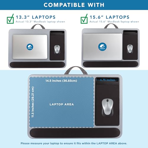 LAPGEAR Home Office Pro Lap Desk with Wrist Rest, Mouse Pad, and Phone Holder - Silver Carbon - Fits up to 15.6 Inch Laptops - Style No. 91615 - color: Silver Carbon, size: Home Office Pro W/Wrist Rest