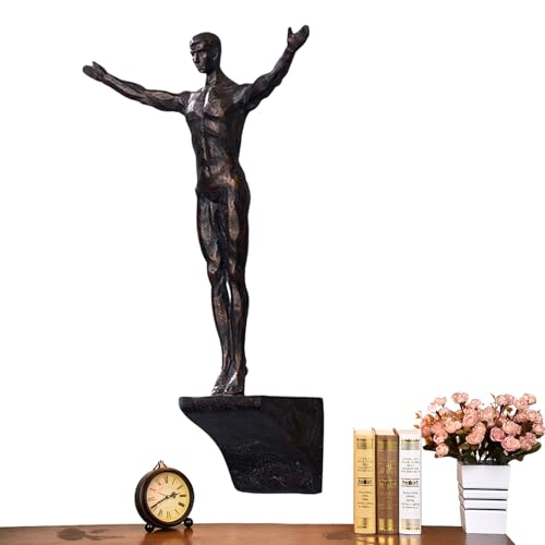 Climbing Man Wall Sculpture – Resin Decor Figure, Modern Art Accent, Black Home Ornament | Unique 3D Hanging Statue Piece, Artistic Abstract Wall Decoration Setup Living Room Bedroom Workplace Design - size: diving, style: Black