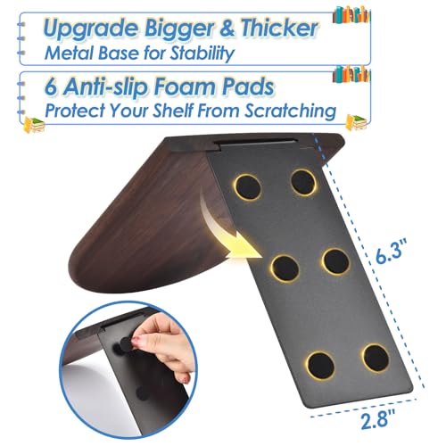 Book Ends, Sturdy Wooden Bookends for Shelves - Heavy Duty Non-Slip Book Organizers, Decorative Bookend Holders for Home Office, Library, Black Walnut Universal Economy Bookend, Small, 1 Pair - color: Black Walnut, size: Small