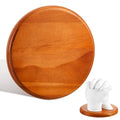 Menkxi Round Wooden Display Base for Hand Casting Kit, 6.3 x 6.3 x 0.6 Inch Solid Wood Stand for Couple & Family Hand Sculpture, Anniversary, Wedding & Home Decor - style: Round