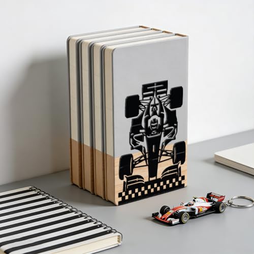 WADORN 1 Pair Racing Car Metal Decorative Bookend for Shelves, Heavy Duty Book Ends Modern Non-Skid Books Holder Stand Black Book Support Stoppers for Desk Bookshelf Office Home, 5.3x4.3x7.8 Inches - color: Racing Car