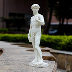 Veronese Design 20 1/8 Inch David by Michelangelo Resin Sculpture Painted Marble White Finish - size: Large