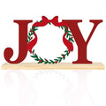 COCHIE Metal Merry Christmas Joy Sign, Christmas Wreath Table Centerpieces Decorations for Home, Office, Shelf, Mantel, Indoor, Xmas Red and Green Party Decor Supplies (XMAS B) - style: XMAS B