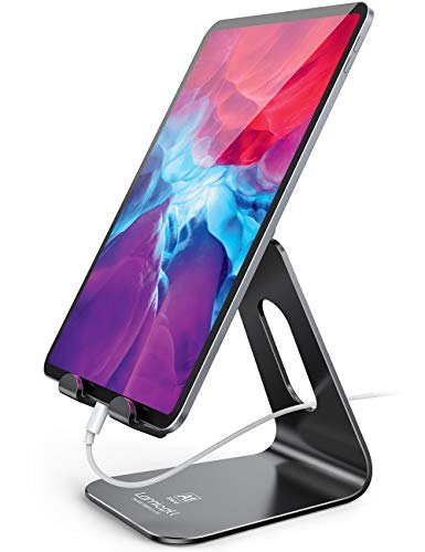 Lamicall Tablet Stand, Tablet Holder for Desk - Multi-Angle Adjustable Tablet Desktop Dock Gifts, Compatible with iPad Pro 11, 12.9, Air, Mini, Fire HD, Galaxy Tab, and Other 4-13" Tablets, Black - color: Black