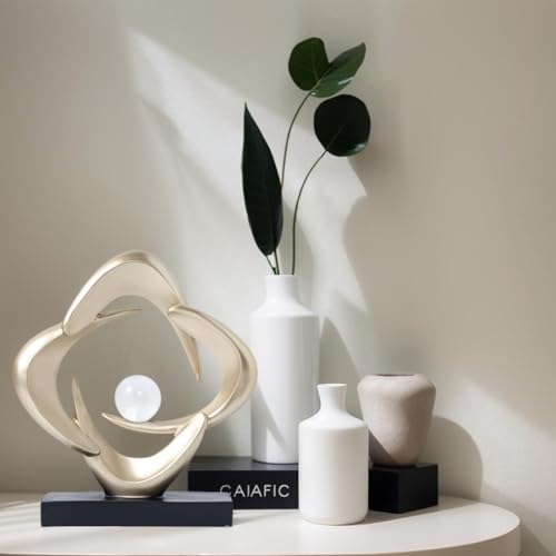 Modern Home Decor Abstract Decorative Sculpture Decorations for Living Room Dining Room Office, Resin Art Statues Coffee Table Bookshelf Decor Accents (Gold) - color: Gold