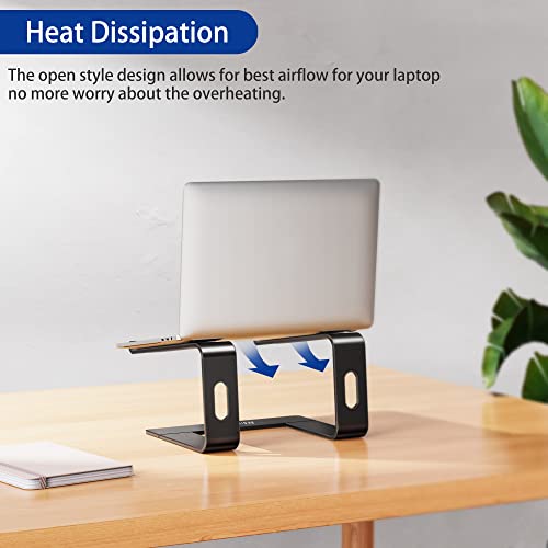 BESIGN LS03 Aluminum Laptop Stand, Ergonomic Detachable Computer Stand, Riser Holder Notebook Stand Compatible with Air, Pro, Dell, HP, Lenovo More 10-15.6" Laptops, Black - color: A-Black