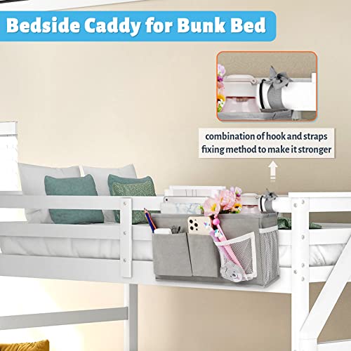 Loghot Bedside Caddy/Bedside Storage Bag Hanging Organizer for Bunk and Hospital Beds,Dorm Rooms Bed Rails,Can be Placed Glasses,Books,Mobile Phones,Keys (New Grey-1) - color: 1pc New Grey-1