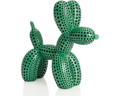 Balloon Dog Statue Decor Polka Dot Dog Cool Stuff to Put on Shelves, Green Balloon Dog Statue Decoration Fun Paperweight, 5 inch Versatile Color Options - color: Green