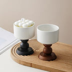 Marble Wood Candlestick Holders, Natural Stone Candle Holder Decorative Candle Stands for Home Decor Wedding, Dinning, Party, Table Centerpieces