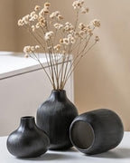 Black Ceramic Vase Set 3 Modern Style Decor Farmhouse Home Living Room Dining Table Room Desk Pottery Small Vases - color: 15 Black