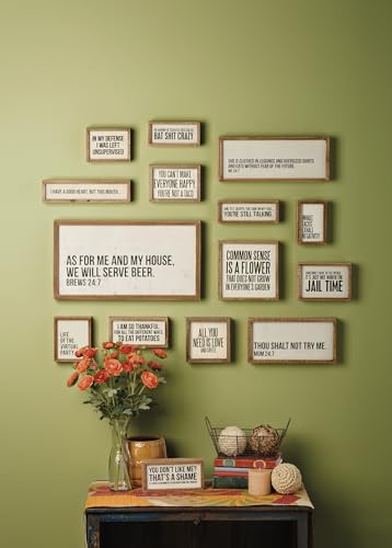 Primitives by Kathy Rustic Farmhouse Decor - Inspirational Wall Art, Wooden Table/Shelf Decor, Boho Kitchen Accessories 5”x7” - style: Inhale Tacos Exhale Negativity