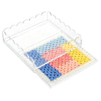Acrylic Trays for Needlepoint 6" x 6", Scalloped Acrylic Tray with Drawer for Insert Needlepoint, Photos, Art, Fabric, Napkin, Messages Display Basket, Decorative Tray Gift for Home Office - size: 6''x6''x2.5''