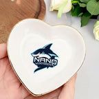Personalized University Logo Ceramic Ring Dish, Custom School Emblem Jewelry Tray, Academic Branding Keepsake Dish for Students Teachers Faculty Office Desk Graduation Gift Idea - color: Design 4