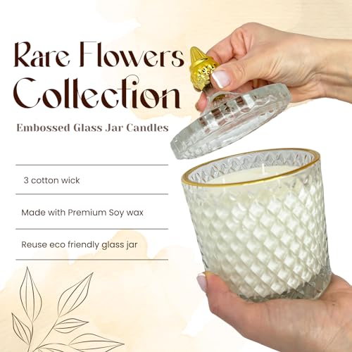 VIONAMI Ghost Orchid Rare Flower Luxury Scented Candle – Soy Candle in Glass Jar, 80Hr 14.8oz, Scented Candles for Women, Candle Gift for Her, Birthday Gifts for Women, Luxury Candles for Women