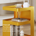 Gold Side Table,Modern end Table with Storage,Unique nightstand,Metal Small Bedside Table,3-Tier Accent Table for Bedroom,Living Room,Small Space,Couch.No Assembly Required - color: Gold