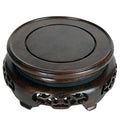 GOLDY&WENDY Circular Wooden Home Decoration Display Stand Black Sour Wood Vase Plant Buddha Statue Sculpture Fishbowl Pedestal Stand（5.1''Inside Diameter） - size: 5.1''Inside Diameter