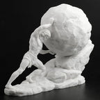 Veronese Design 8 1/8 Inch Sisyphus Pushing The Eternal Boulder Resin Statue Marble White Finish Home Decor Sculpture Greek and Roman Collectible - color: Marble White Finish