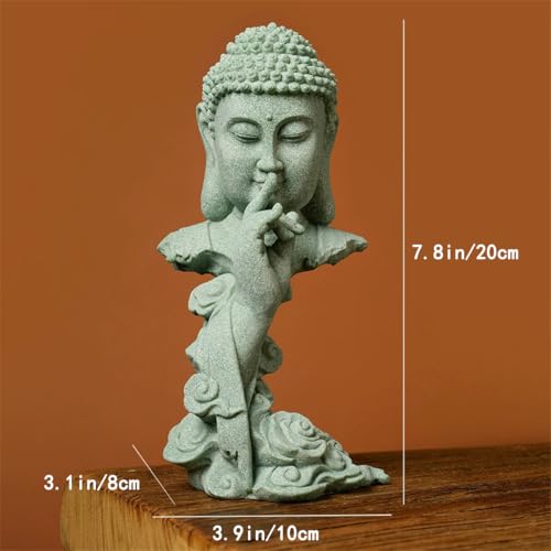 livelyfish Meditating Buddha Statue Zen Garden Statues Sandstone Thinker Buddha Sculpture Figurine for Fish Tank Aquarium Home Decorations, Gift (A) - size: A