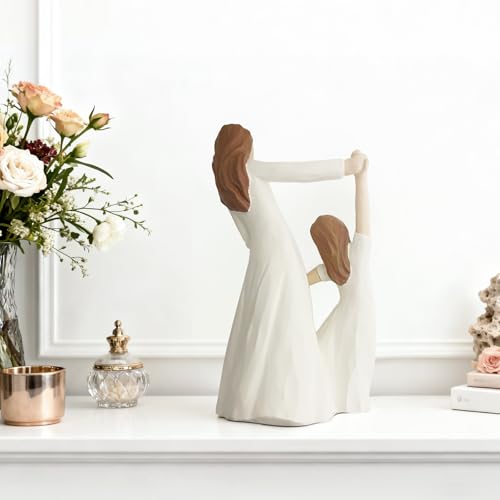 Mother Daughter Dancing Resin Figurine, 6.1" H,Cherished Gifts for Mom & Daughter, Birthday Wedding Mother's Day Timeless Keepsake Decor - style: Dance