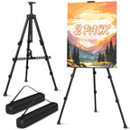 Art Painting Tripod Easel Stands - Portable Adjustable Display Artist Metal Easel with 1 Bag for Tabletop/Floor Painting, Height from 17 to 66 inches, Sturdy for Drawing, Displaying - Black 2 Pack - style: Black-2pack