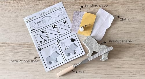 STUDIOSTONE CREATIVE DIY Arts & Crafts Carving Kit Kids Adults Bear Sculpture Soapstone