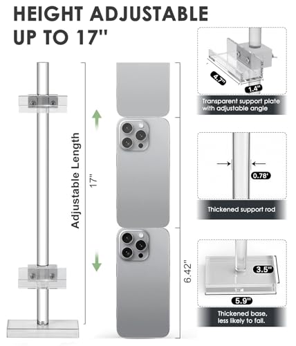 Adjustable Tabletop Acrylic Easel Stand for Picture Frames & Photo Display – Art Easel, Holds Frames up to 17" H, Perfect for Table Decor, Wedding Sign, Artwork Holder (1) - size: 1-Pack, 17"H