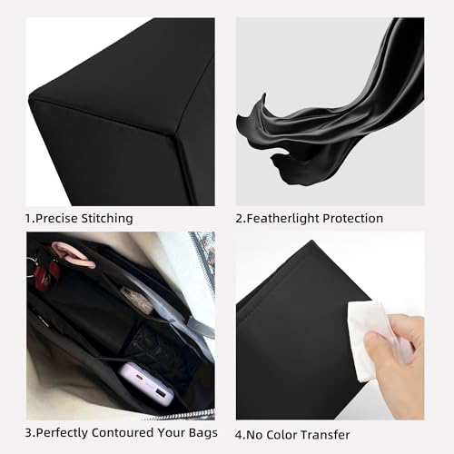 DGAZ Silk Purse Organizer Insert For GYARD Hobo Bags,Silky Smooth Bag Organizer，Luxury Handbag & Tote Shaper(Black) - color: Black