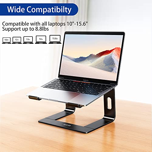 BESIGN LS03 Aluminum Laptop Stand, Ergonomic Detachable Computer Stand, Riser Holder Notebook Stand Compatible with Air, Pro, Dell, HP, Lenovo More 10-15.6" Laptops, Black - color: A-Black
