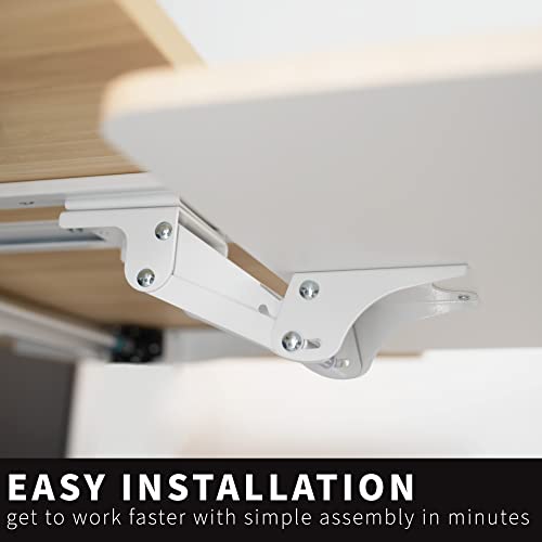 VIVO Adjustable Computer Keyboard and Mouse Platform Tray Ergonomic Under Table Desk Mount Drawer Underdesk Shelf, Light Wood, MOUNT-KB03C - color: Light Wood, size: 25"
