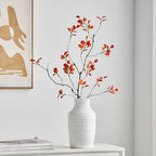 Modern White Ceramic Vase, Boho Flower Vases for Decor, 5.1" W x 8.7" H Modern Vase with Textured Pattern Table Centerpiece for Living Room Office Bedroom (White Vase)