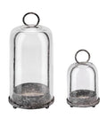 6" & 4" Wide Versatile Modern Metal Hurricane Lantern with Handmade Sturdy Glass Dome in Shabby Black for Pillar Candle & Plants, Industrial, Farmhouse, Shabby Chic (Black Shabby, 4"x7.5" &6.3"x11.2") - color: Black Shabby, size: 4"x7.5" & 6.3"x11.2"