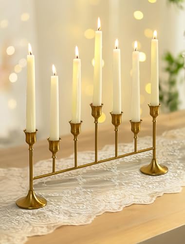 NUPTIO Candlestick Holders for Taper Candles: Gold Candelabra for Candle Sticks - Brass Long Candleholders for Christmas Birthday Party Fireplace Table Centerpiece - color: Brass, size: 1 pc