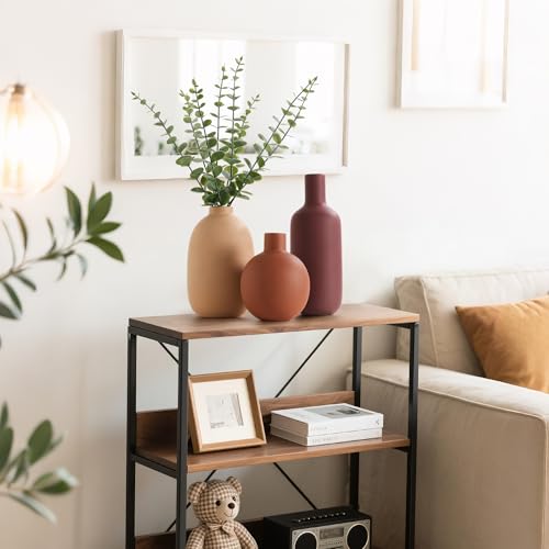 Ceramic Modern Vase for Home Decor Farmhouse Vases Set of 3 Terracotta Decorative Pottery Boho Vases for Pampas Grass Living Room Kitchen Bedroom Entryway Mantel Decor - color: Multicolor#2