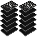 YEXEXINM 12 Pcs Velvet Stackable Jewelry Tray Showcase Display, Jewelry Organizer Trays for Drawers and Countertop, Black Empty Plates for Necklace, Ring, Bracelet, and Earring Storage Display