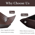 KINIVA 2 Pack PU Leather Jewelry Valet Tray for Men Women,Small Key Bowl for Entryway Table,Portable Travel Catchall Dice Tray (Bowl-Coffee-2pcs) - style: Bowl-Coffee-2pcs