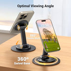 UGREEN Magnetic Phone Stand for MagSafe, Height Adjustable iPhone Stand for Desk with 360° Rotation Compatible for iPhone 17 Air 16 Pro 15 Pro Max 14 Plus 13 12 and MagSafe Case, Black - color: Black