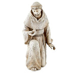 Avalon Gallery Garden Statue - Saint Francis of Assisi Stone-Resin Indoor/Outdoor Catholic Sculpture, 14.5" Tall, Kneeling with Bird - color: Kneeling With Bird