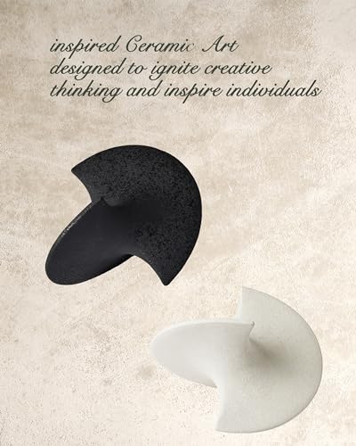 UPWOIGH White Ceramic Inspired Decor, 5.12x7.28x5.12 in Handmade Premium Personalized Ceramic Balancing Sculpture for Living Room,Table Décor,1Pack - color: White Ceramic Inspired Décor