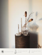 LAWA Set of 2 Vase Candle - Beautiful Handmade Pillar Unscented Soy Wax Elegant Aesthetic Candle Housewarming Gift Home Room Shelf Decor Idea White - color: White