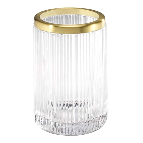 Nicole Miller - Tumbler, Glass Countertop Accessories, Dorm Room Essentials (Louise Collection, Clear) - size: Tumbler