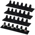 4 Pcs Black Velvet Ring Display, 6 Finger Rings Display for Ring Storage