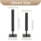 Sziqiqi Black Single Stem Vase Set - 15.5/13.8in Metal Large Flower Vases 2 Pcs Modern Vase for Home Decor Living Room Table Decorative Slim Vases for Pampas Grass Feathers Twigs Branches - style: Black Single Stem Vases