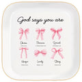 God Says You Are - Christian Bible Verse Jewelry Dish Trinket Tray - Unique Ceramic Ring Jewelry Tray for Women (Strong) - style: Strong