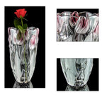 Glass Flowers Vase 9.3 inch Tall, Unique Crystal Vases for Tables Centerpieces, Vintage and Tulip Shape Large Vases Christmas Thanksgiving Gifts.