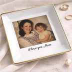 Custom Photo Jewelry Dish for Mom, Mothers Day Birthday Gifts for Grandma, Mom Ring Dish, New Moms Gift, Mom Gift from Daughter, Son, Grandma Gifts for Birthday - color: Style 1