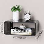 Acrylic Floating Nightstand, Bedside Table, Nightstand Shelf Wall Mounted Bedside Shelf (Black, Small) - color: Black