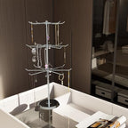 3 Tier Jewelry Towers with 8 Hooks Adjustable Height Rotating Keychain Earring Necklace Stand Display Rack for Retail - size: Length-Incremental Style - 24 hooks
